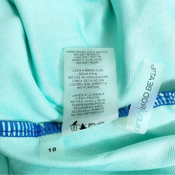 Bleu Rod Beattie One Piece Halter Swimsuit Blue Pink California Dreamin Size 10 - Picture 12 of 14